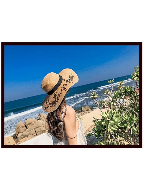 Sun Hats Women' s Summer Pure Sunshade Straw Cap Floppy Big Bow Knot Beach Sun Hat 002 - Khaki-004 - CP18T44H0DX $12.62