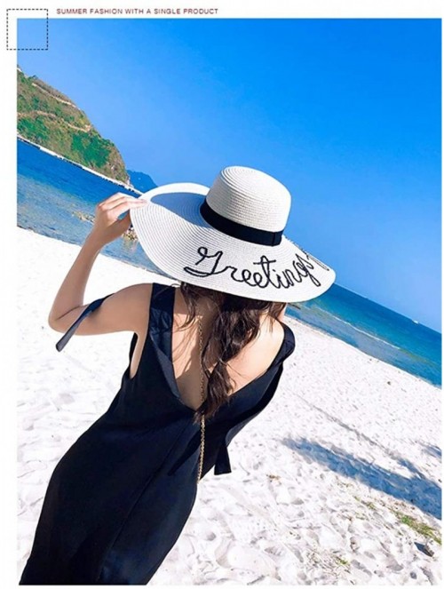 Sun Hats Women' s Summer Pure Sunshade Straw Cap Floppy Big Bow Knot Beach Sun Hat 002 - Khaki-004 - CP18T44H0DX $12.62