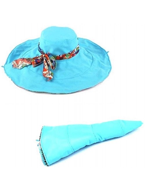 Sun Hats Large Wide Brim Sun Hat for Women-Summer Hats for Beach Garding-Floppy - 2-0-blue - CV18TWKSGLX $20.21