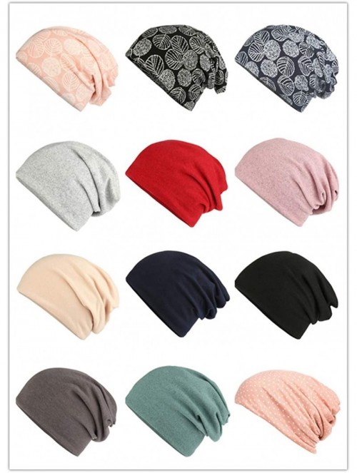 Skullies & Beanies Flower Printed Beanie Women Turban Headband Chemo Cap - 2 Pack Set 18 - CG18WHDSA0K $16.76