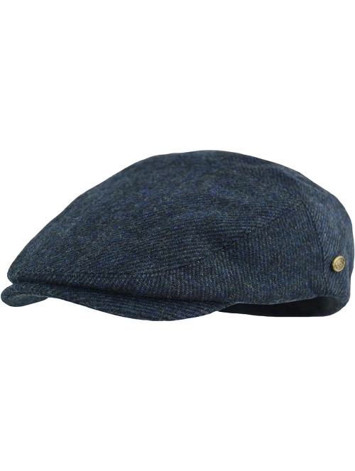 Newsboy Caps Premium Men's Wool Newsboy Cap SnapBrim Thick Winter Ivy Flat Stylish Hat - 3082-navy Herringbone - CF18Y8IZKA6 ...