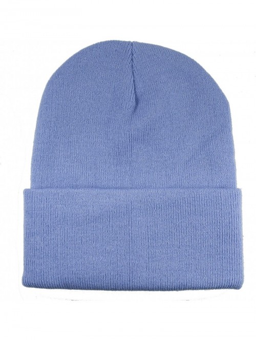 Skullies & Beanies Unisex Knitted Winter Beanie Hat 6 Pcs - Sky Blue - CZ18K6ZCRGU $16.50