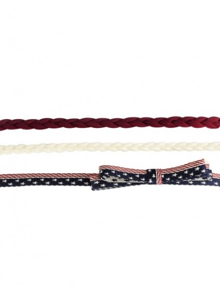 Headbands Red White Blue American Patriotic 4th of July Trio Headband Set - CU182HSXZ3I $14.33