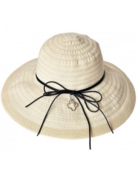 Sun Hats Sun Protection Hats for Women Wide Brim Floopy Beach Hat Packable Bucket Cap with Chin Strap - CY194ATNTTD $16.19