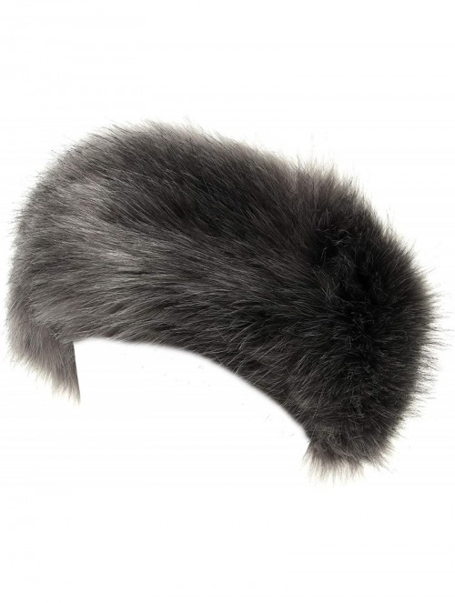 Cold Weather Headbands Faux Fur Headband with Stretch Women's Winter Earwarmer Earmuff - Gray - CG18HG78IWH $16.07