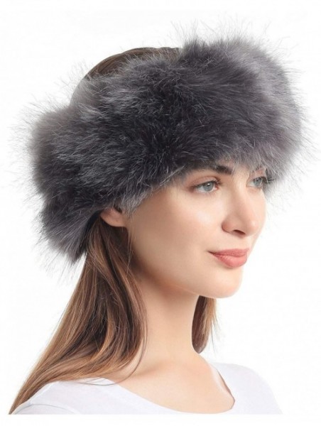 Cold Weather Headbands Faux Fur Headband with Stretch Women's Winter Earwarmer Earmuff - Gray - CG18HG78IWH $16.07