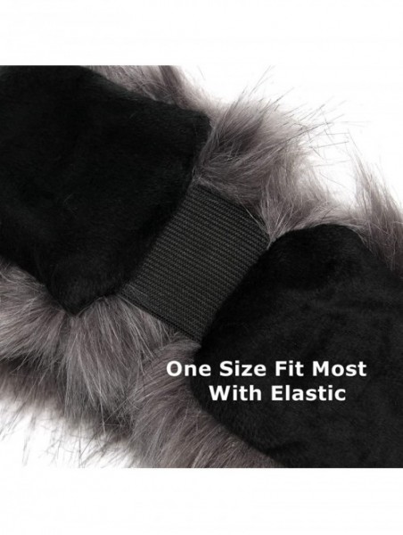 Cold Weather Headbands Faux Fur Headband with Stretch Women's Winter Earwarmer Earmuff - Gray - CG18HG78IWH $16.07