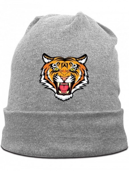 Skullies & Beanies Knit Cap Skate Crow Crown Classic Men's Warm Winter Hats Knit Cuff - Rawing Africa Tiger /Gray - CM1927KMZ...