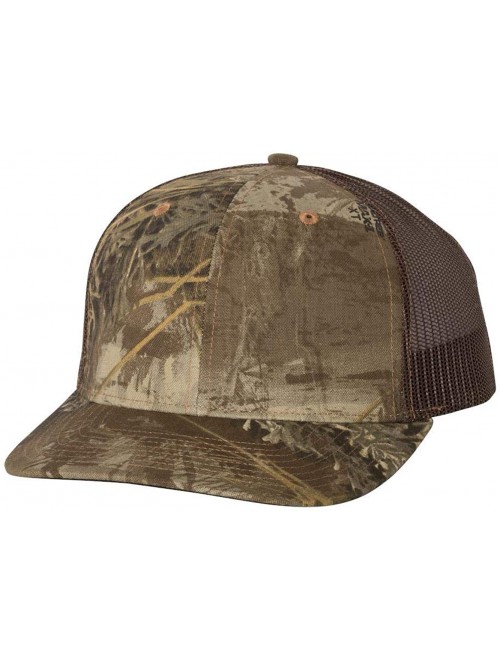 Baseball Caps Richardson Unisex 112 Trucker Adjustable Snapback Baseball Cap - Realtree Max-1/ Brown - CB188908Y0Q $15.91