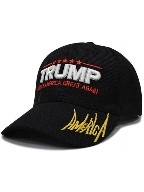 Baseball Caps Trump 2020 Keep America Great 3D Embroidery American Flag Baseball Cap - 013 Black - CP18O222ZN3 $15.39