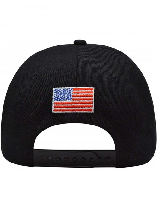 Baseball Caps Trump 2020 Keep America Great 3D Embroidery American Flag Baseball Cap - 013 Black - CP18O222ZN3 $15.39