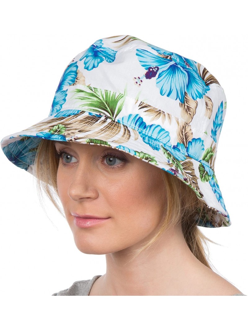 Sun Hats Gemma Colorful Design Cloche Bucket Bell Summer Hat - White / Blue - CX11VP5YRIR $22.88