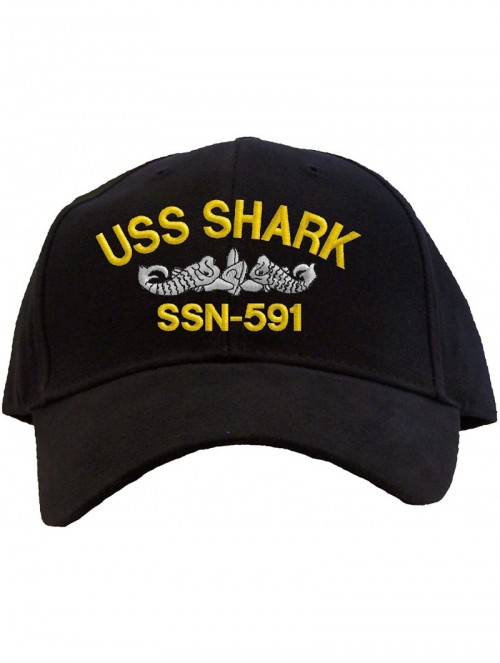 Baseball Caps USS Shark SSN-591 Embroidered Pro Sport Baseball Cap - Black - CU180OSEL8M $22.39