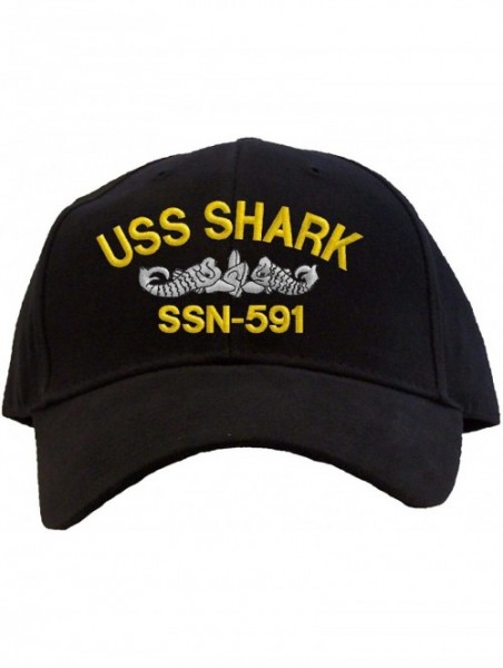 Baseball Caps USS Shark SSN-591 Embroidered Pro Sport Baseball Cap - Black - CU180OSEL8M $22.39