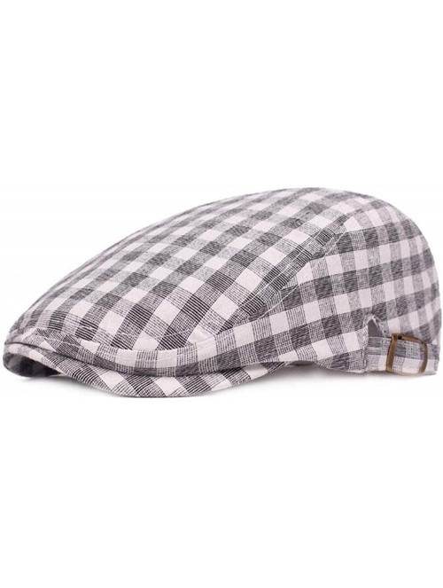 Newsboy Caps Unisex Flat Checker Plaid Ivy Newsboy Cap Hat - 2 Pack-d - CN18L62ET83 $20.66