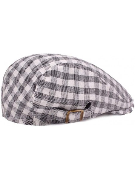 Newsboy Caps Unisex Flat Checker Plaid Ivy Newsboy Cap Hat - 2 Pack-d - CN18L62ET83 $20.66