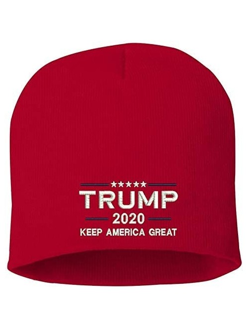 Skullies & Beanies Trump Make America Great Again 2020 Skull Knit Hat Red - C718KR7YEQX $19.48