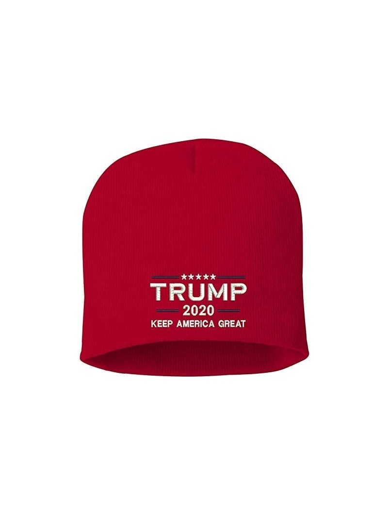 Skullies & Beanies Trump Make America Great Again 2020 Skull Knit Hat Red - C718KR7YEQX $19.48