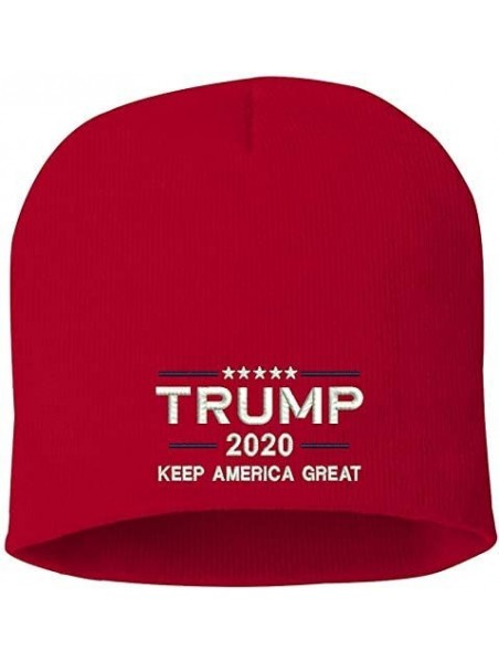 Skullies & Beanies Trump Make America Great Again 2020 Skull Knit Hat Red - C718KR7YEQX $19.48