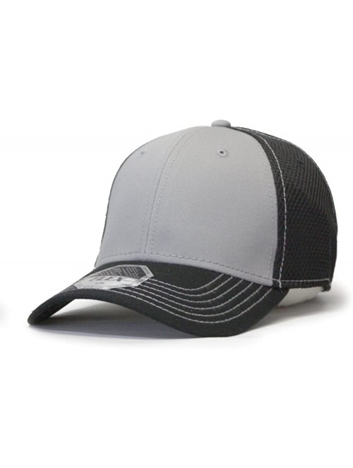 Baseball Caps Plain Pro Cool Mesh Low Profile Adjustable Baseball Cap - Flex L/Xl Black/Gray/Black - CW187GGH289 $17.19