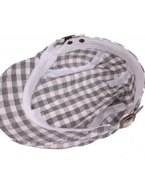 Newsboy Caps Unisex Flat Checker Plaid Ivy Newsboy Cap Hat - 2 Pack-d - CN18L62ET83 $20.66