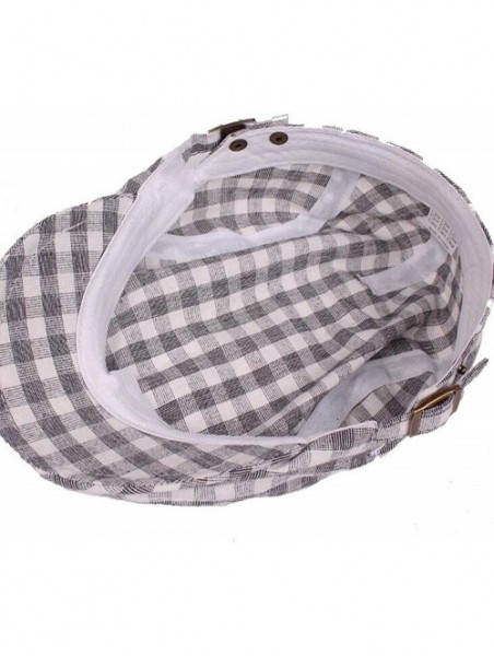 Newsboy Caps Unisex Flat Checker Plaid Ivy Newsboy Cap Hat - 2 Pack-d - CN18L62ET83 $20.66