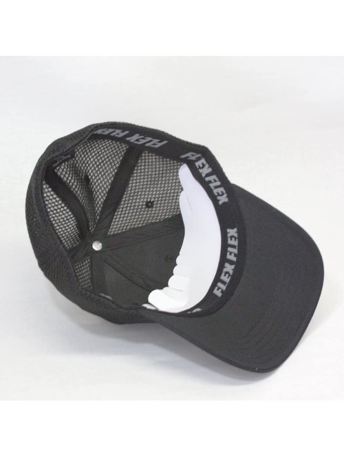 Baseball Caps Plain Pro Cool Mesh Low Profile Adjustable Baseball Cap - Flex L/Xl Black/Gray/Black - CW187GGH289 $17.19