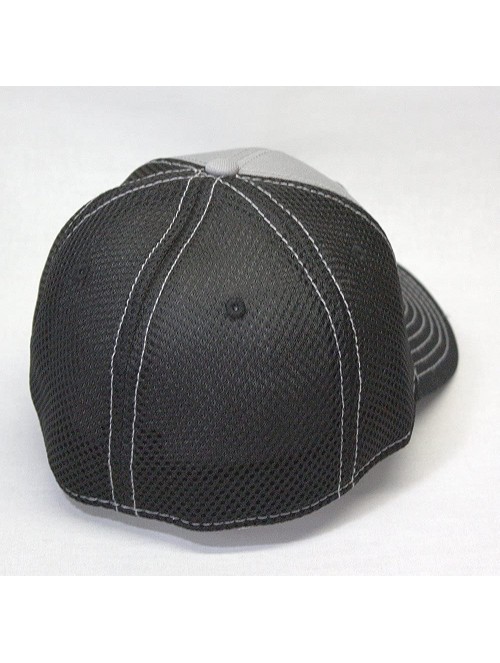 Baseball Caps Plain Pro Cool Mesh Low Profile Adjustable Baseball Cap - Flex L/Xl Black/Gray/Black - CW187GGH289 $17.19