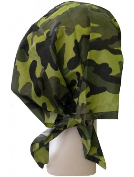 Sun Hats Camouflage Bandana Cap Visor Tie Unisex Army Hat - Green - C111MJ8IOYR $10.38