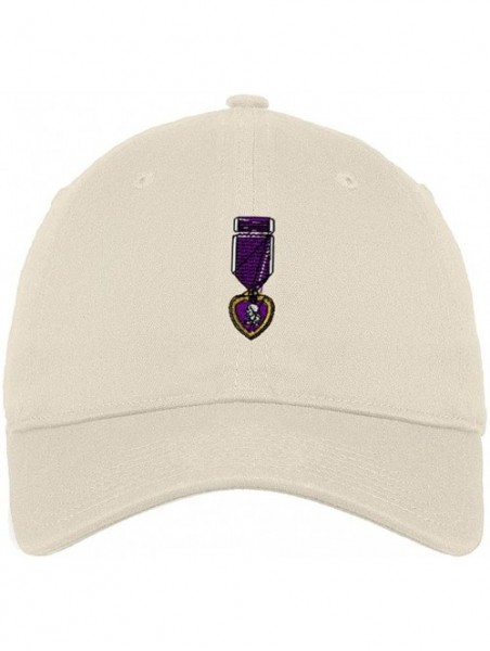 Baseball Caps Custom Low Profile Soft Hat Army Military Purple Heart Embroidery Veteran Cotton - Stone - CC18QRDO00W $30.07