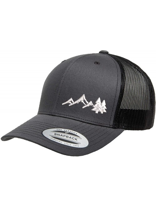 Baseball Caps Embroidered Outdoors Mountain Trucker Snapback Cap Mesh Back Men and Women - Charcoal/Black - Mtnwt - CU18ZATOT...