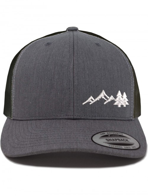 Baseball Caps Embroidered Outdoors Mountain Trucker Snapback Cap Mesh Back Men and Women - Charcoal/Black - Mtnwt - CU18ZATOT...