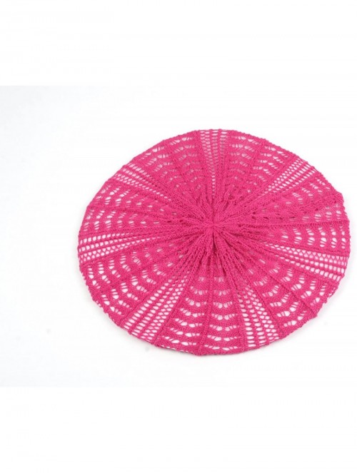 Berets Women's Light Beret Knitted Style for Spring Summer Fall P135 - Pink - C011C99MO83 $9.95