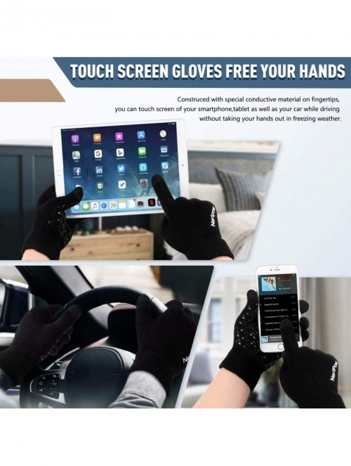 Skullies & Beanies Winter Beanie Gloves Touchscreen Infitiny - Gloves&beanie&scarf Coffee White - C718XGMWH3S $18.52