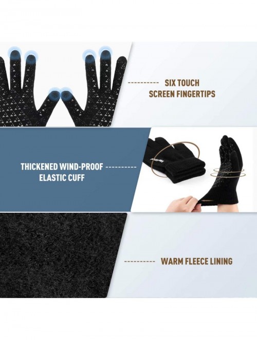 Skullies & Beanies Winter Beanie Gloves Touchscreen Infitiny - Gloves&beanie&scarf Coffee White - C718XGMWH3S $18.52