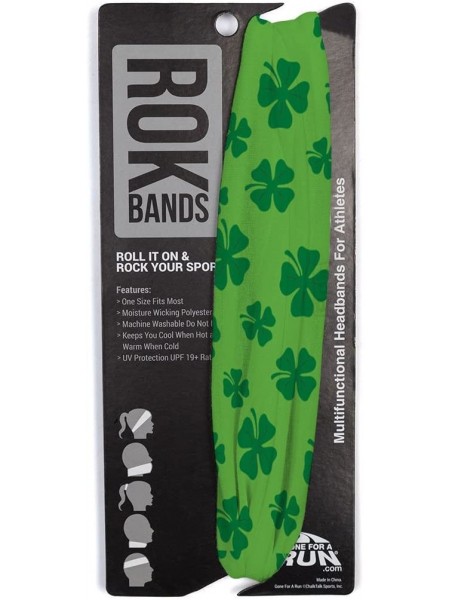 Headbands RokBAND Multi-Functional St. Patricks Headband - Various Patterns - Shamrocks - C712BN8ZSUB $20.23