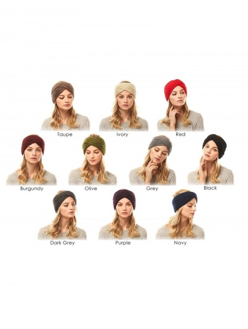 Cold Weather Headbands Women's Soft Knitted Winter Headband Head Wrap Ear Warmer (Twisted-Olive) - Twisted-Olive - CJ18XTMWN6...