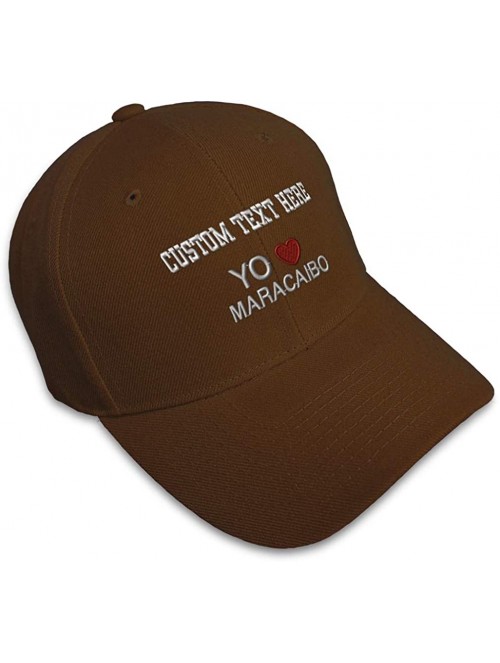 Baseball Caps Custom Baseball Cap Yo Amo Maracaibo Spanish Embroidery Dad Hats for Men & Women - Brown - C618ANL2ZRD $30.75