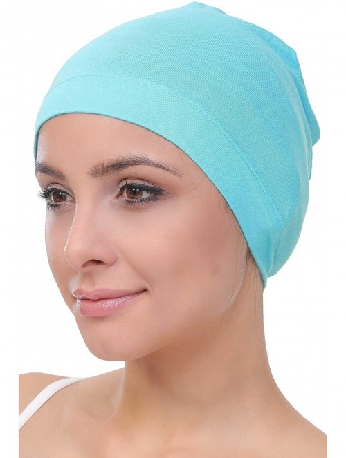 Baseball Caps Unisex Bamboo Sleep Caps for Cancer- Hair Loss - Chemo Caps - Tiffany Blue - C618LC6OTOM $14.74