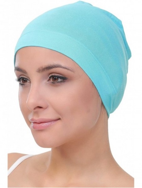 Baseball Caps Unisex Bamboo Sleep Caps for Cancer- Hair Loss - Chemo Caps - Tiffany Blue - C618LC6OTOM $14.74