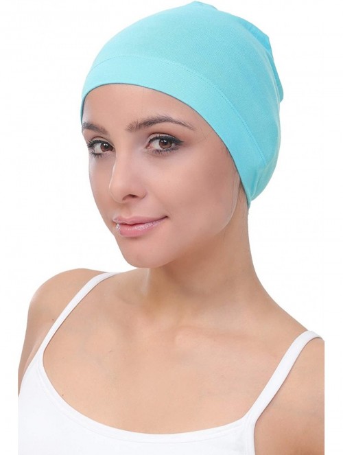 Baseball Caps Unisex Bamboo Sleep Caps for Cancer- Hair Loss - Chemo Caps - Tiffany Blue - C618LC6OTOM $14.74