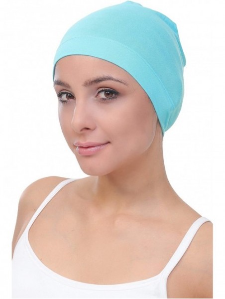 Baseball Caps Unisex Bamboo Sleep Caps for Cancer- Hair Loss - Chemo Caps - Tiffany Blue - C618LC6OTOM $14.74