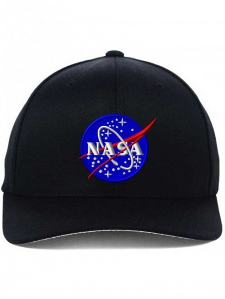 Baseball Caps Lunar NASA- Fine Finished Embroidered- Flexfit Hats - Black - CY12HYS9YIV $27.27