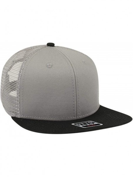 Baseball Caps SNAP Hawaiian Pattern Square Flat Visor 6 Panel Pro Style Snapback Hat - Blk/Gry/Gry - CS12O0GYR6C $14.24