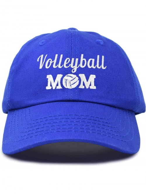 Baseball Caps Volleyball Mom Premium Cotton Cap Womens Hats for Mom - Royal Blue - CB18IW0WQGN $16.03