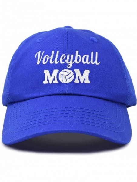 Baseball Caps Volleyball Mom Premium Cotton Cap Womens Hats for Mom - Royal Blue - CB18IW0WQGN $16.03