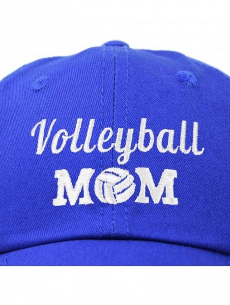 Baseball Caps Volleyball Mom Premium Cotton Cap Womens Hats for Mom - Royal Blue - CB18IW0WQGN $16.03