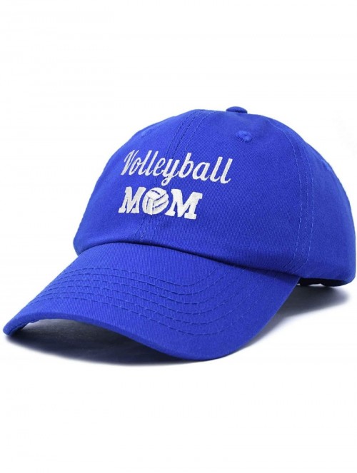 Baseball Caps Volleyball Mom Premium Cotton Cap Womens Hats for Mom - Royal Blue - CB18IW0WQGN $16.03