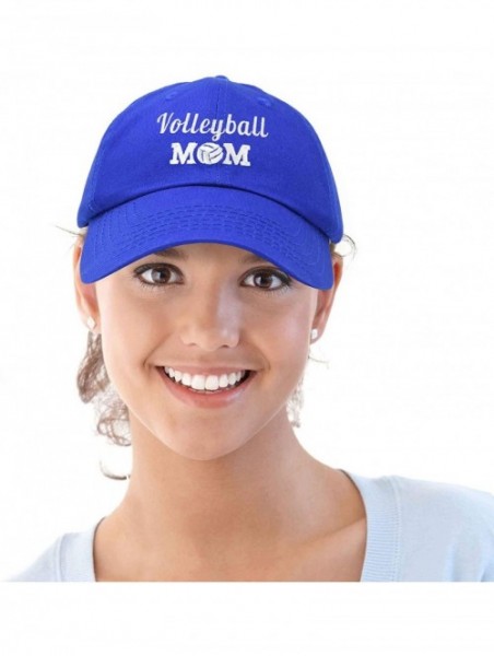 Baseball Caps Volleyball Mom Premium Cotton Cap Womens Hats for Mom - Royal Blue - CB18IW0WQGN $16.03