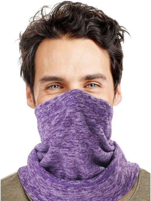 Balaclavas Men's Fleece Neck Warmer Cold Weather Windprood Ski Balaclava Face Mask - Purple - C91928TW2ZT $13.68